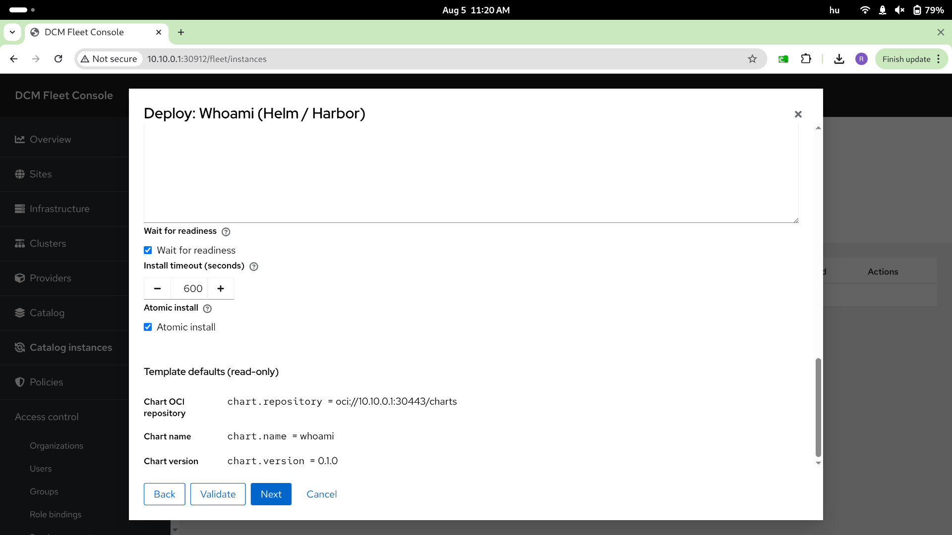 Catalog deploy — step 3