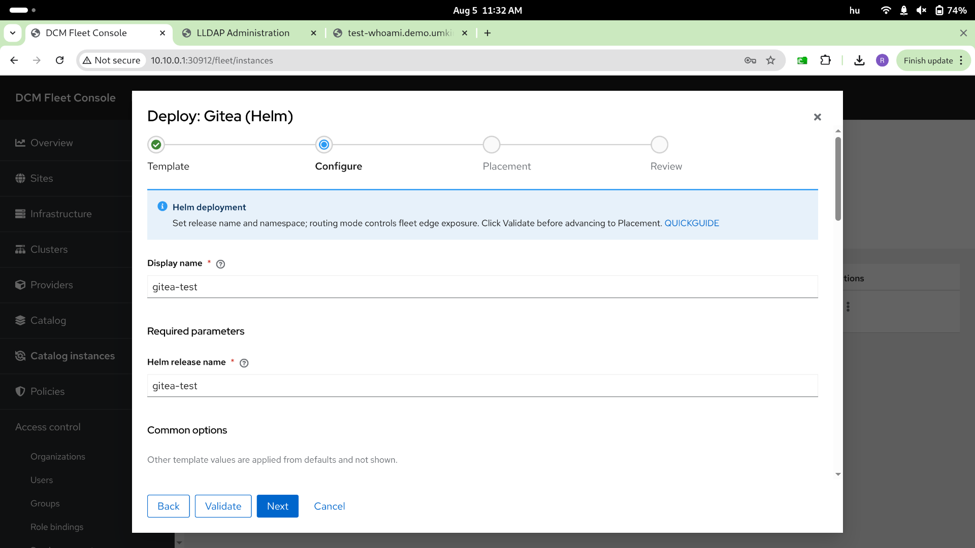 Gitea deploy — step 2