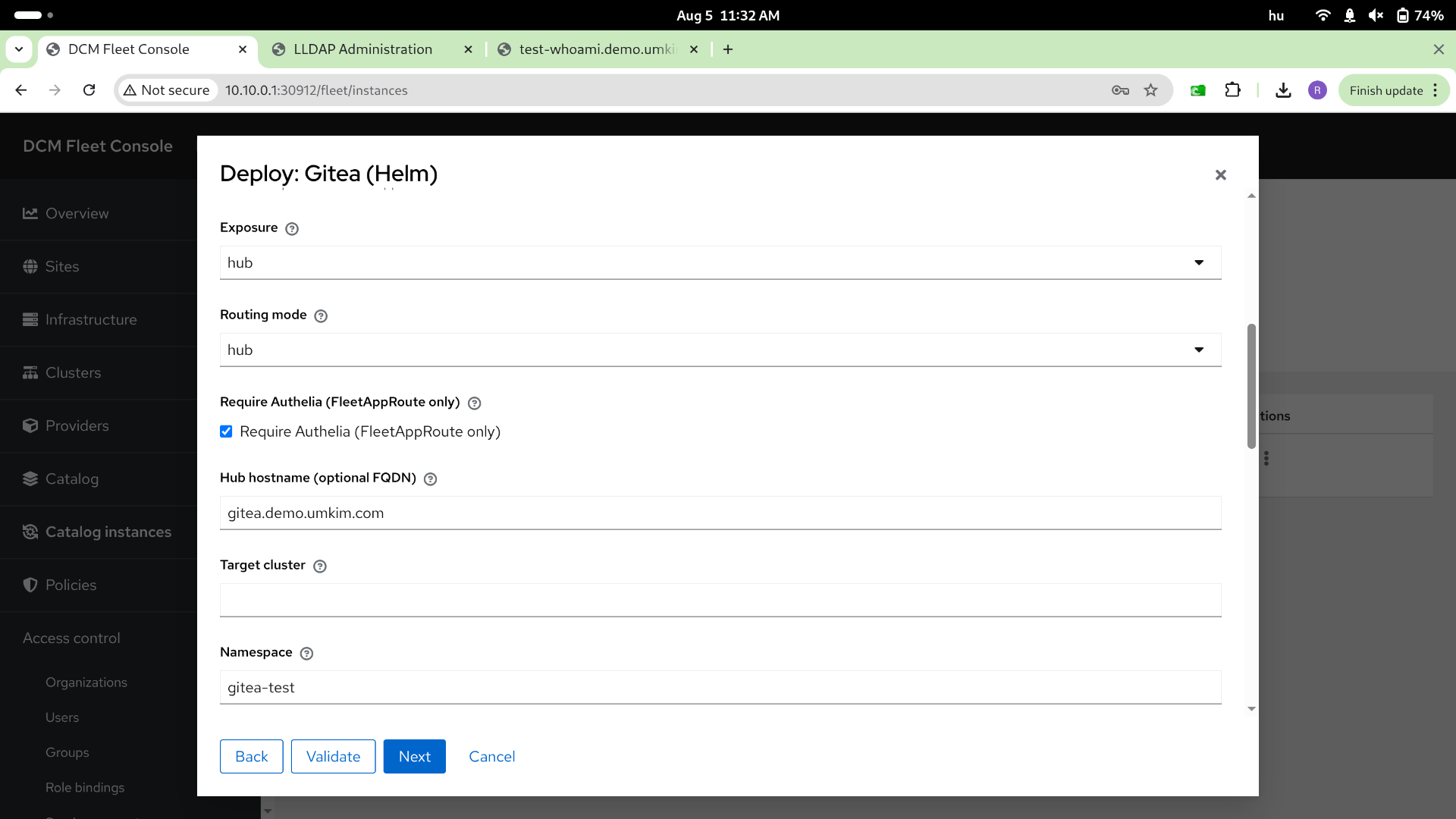 Gitea deploy — step 3