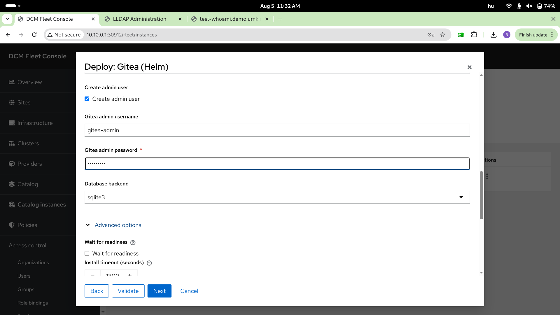 Gitea deploy — step 4