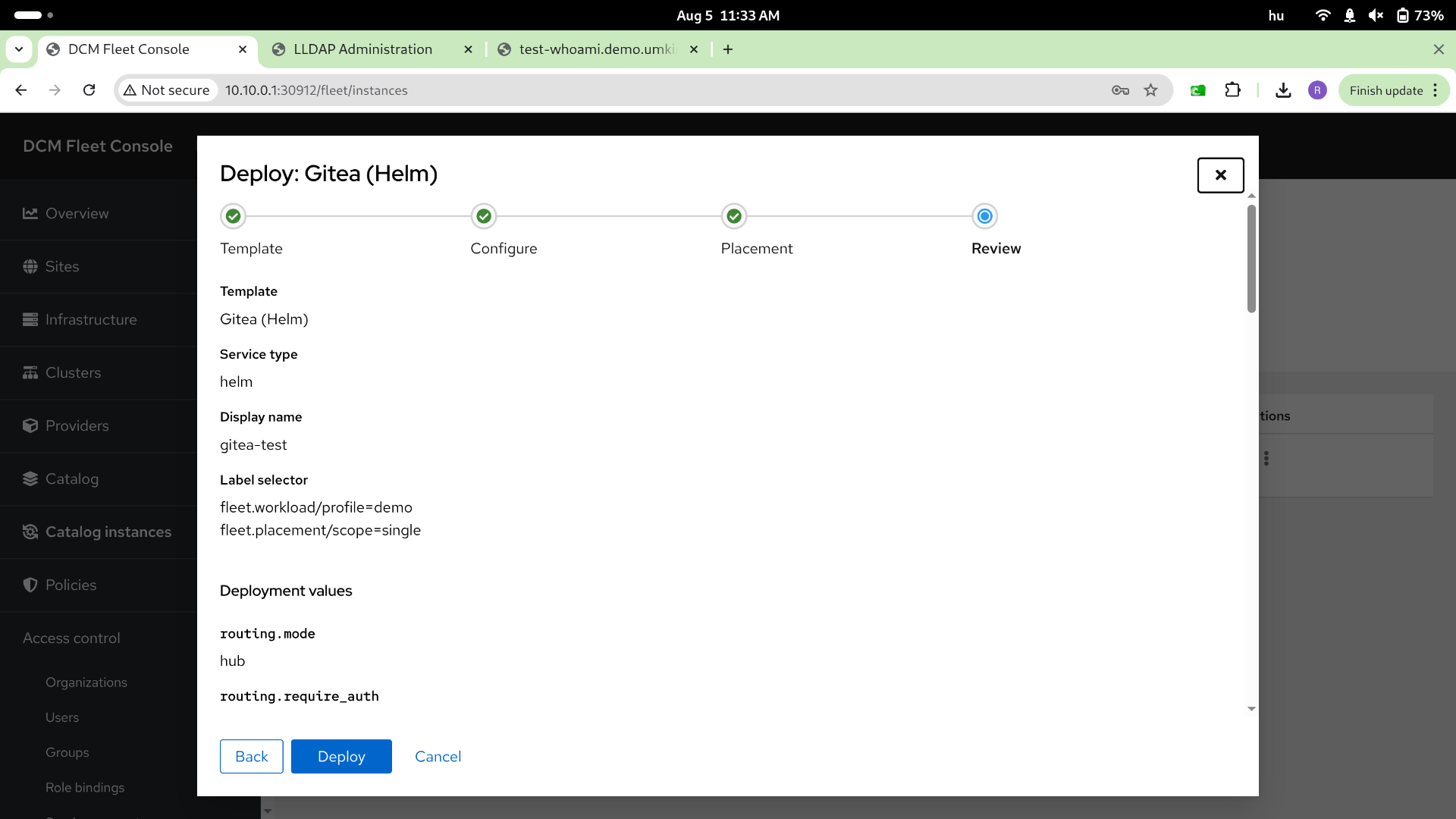 Gitea deploy — step 7