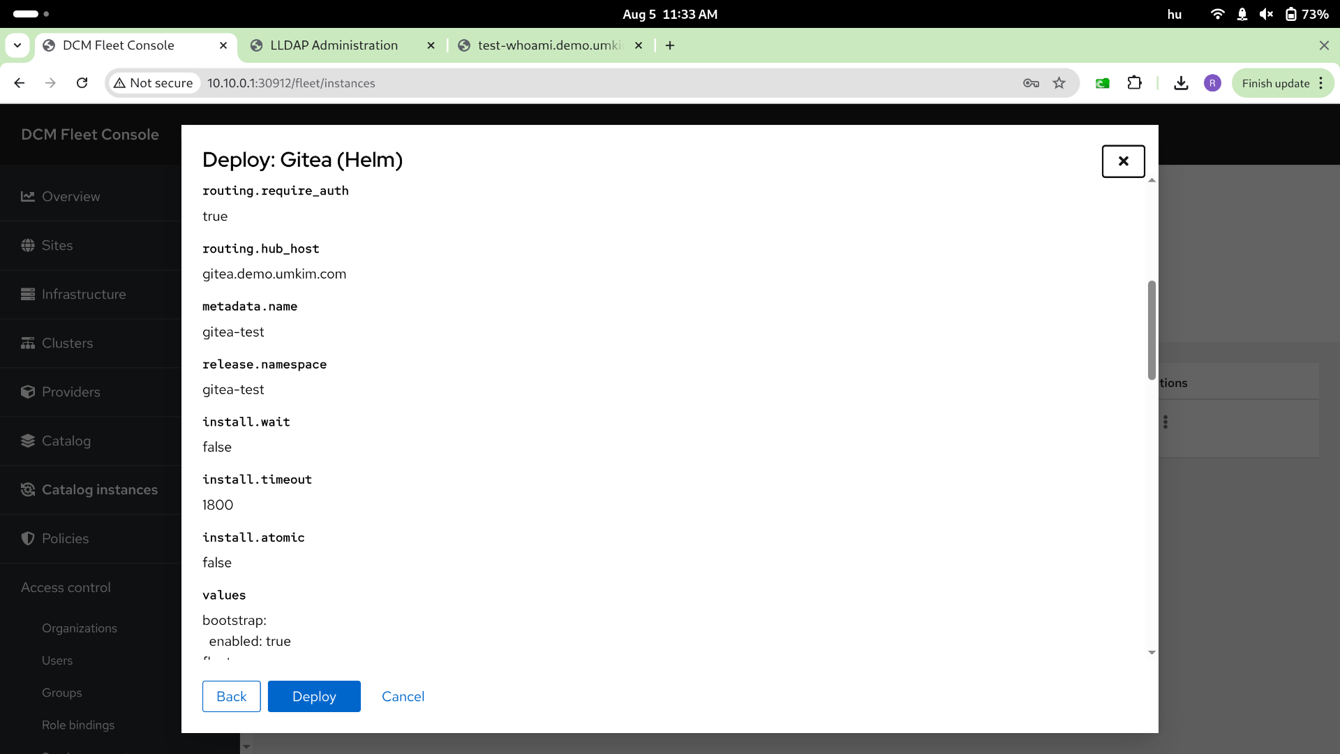 Gitea deploy — step 8