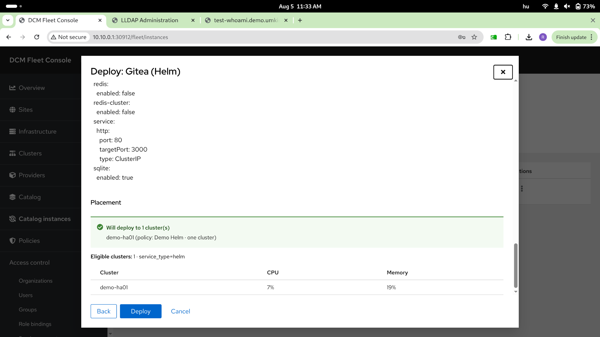 Gitea deploy — step 9