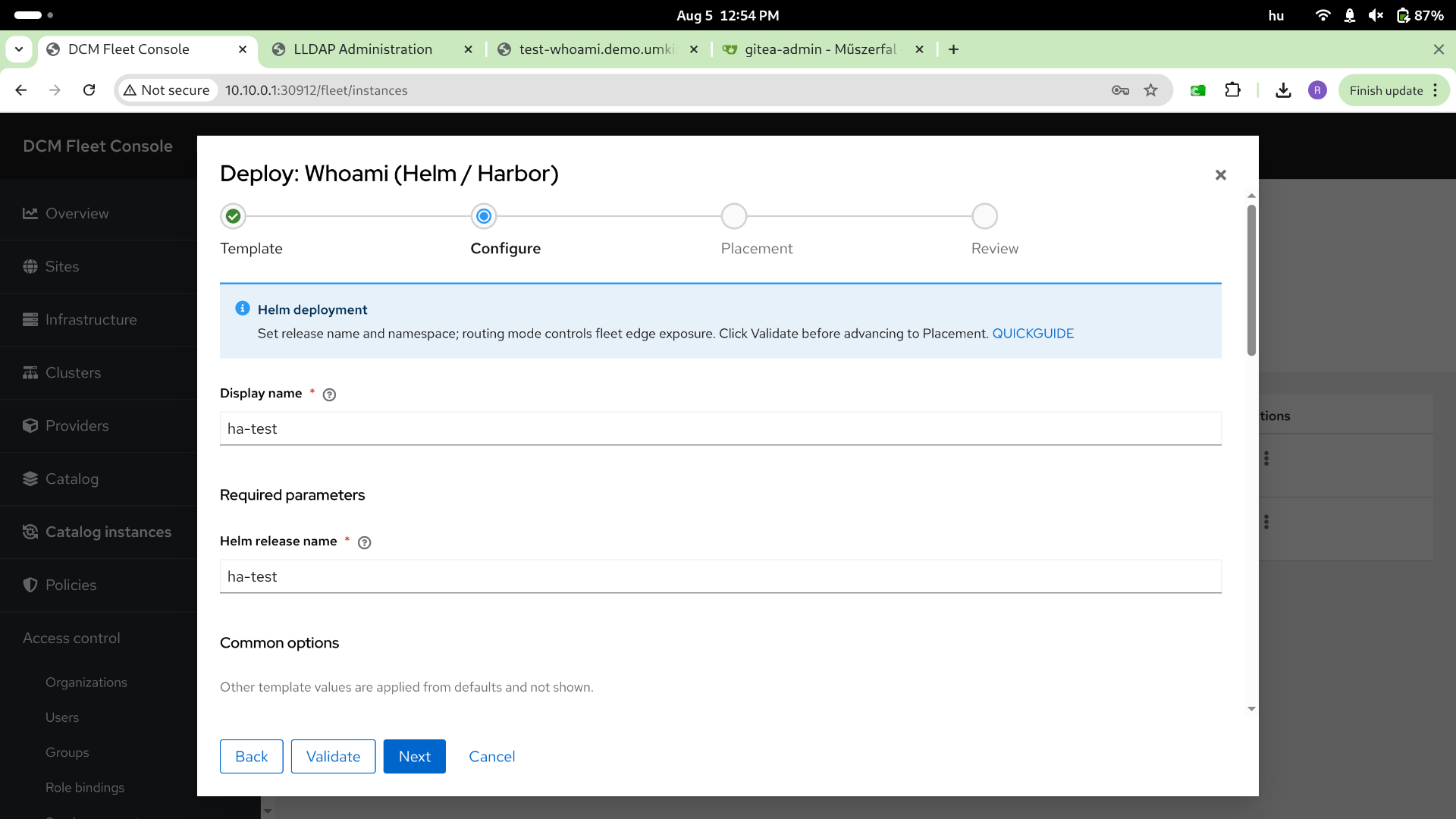 HA deploy — step 1
