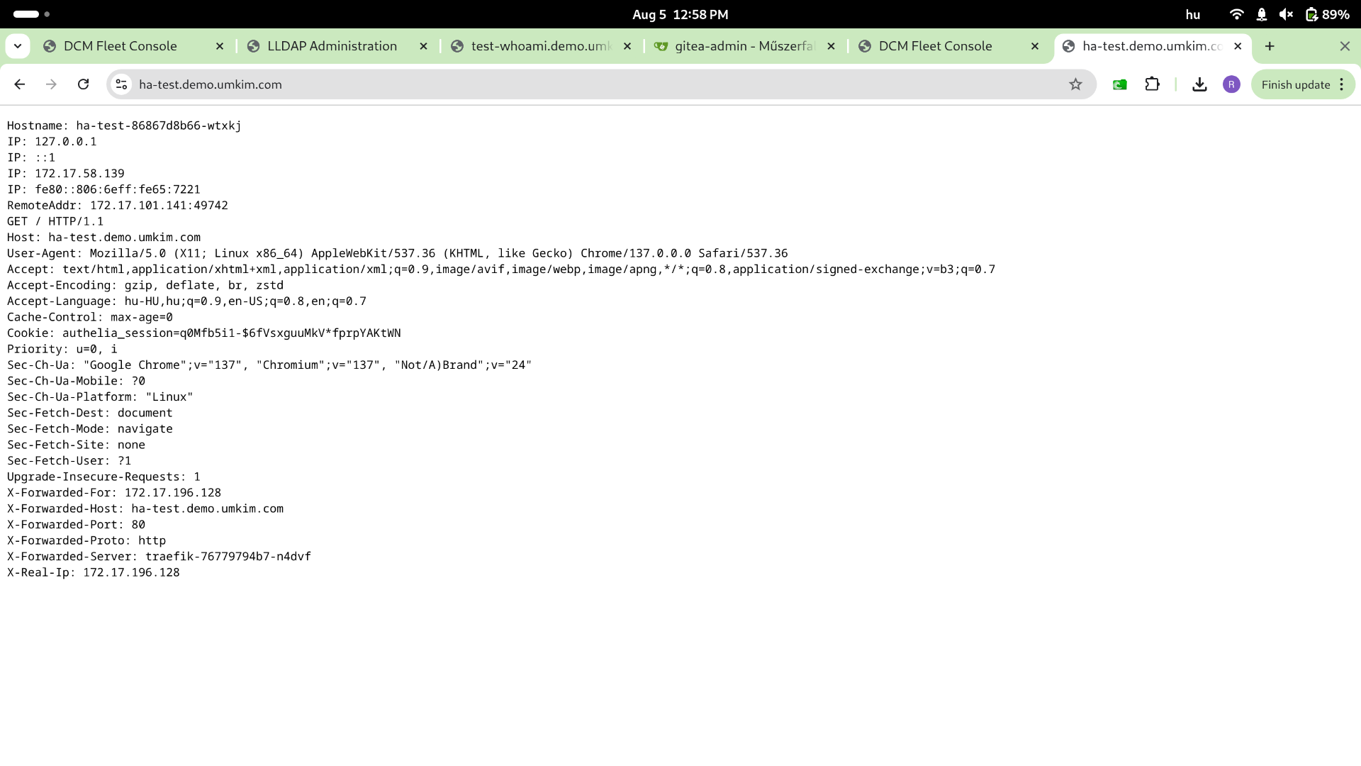 Traffic on the backup cluster after failover