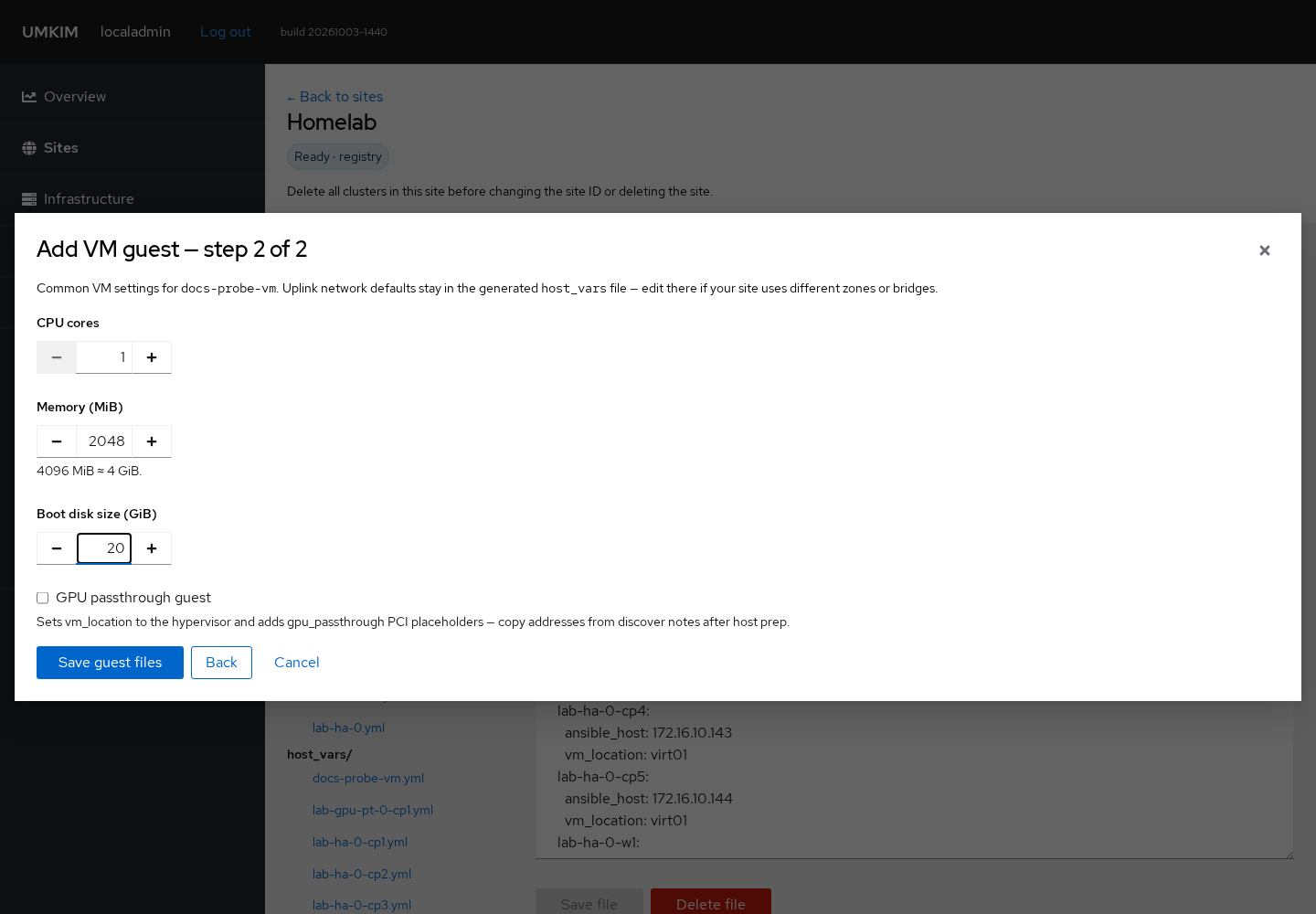 Add VM guest, step 2