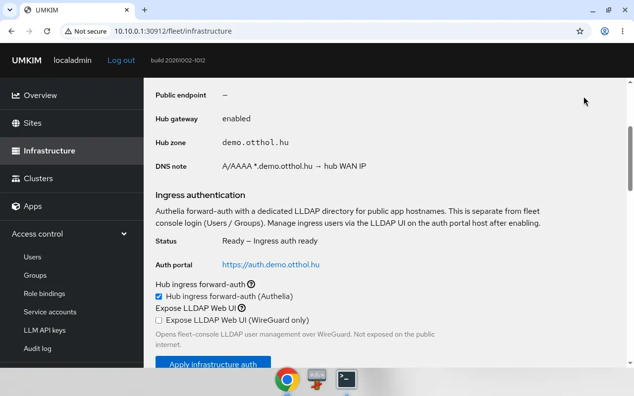 Infrastructure — ingress auth Ready